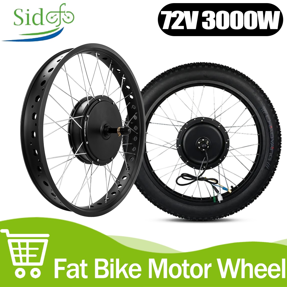 72V 5000W Hub Motor Kit - 72V 3000W Brushless Gearless มอเตอร์สําหรับไฟฟ้าไขมันจักรยานล้อหลัง 20in
