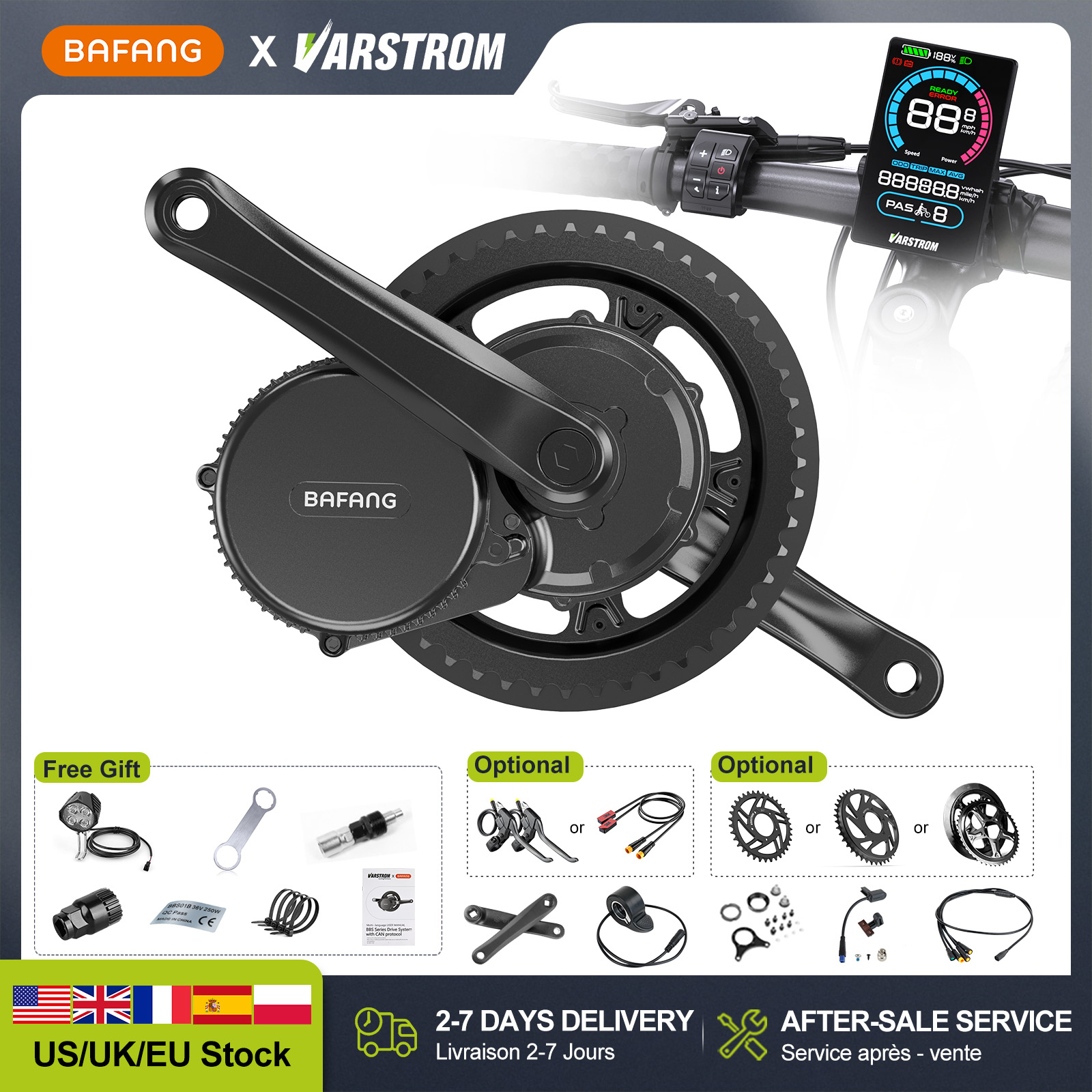 Mid Drive Motor Kit 52V 1000W - มอเตอร์ขับเคลื่อนกลาง BAFANG 48V 500W 750W 52V