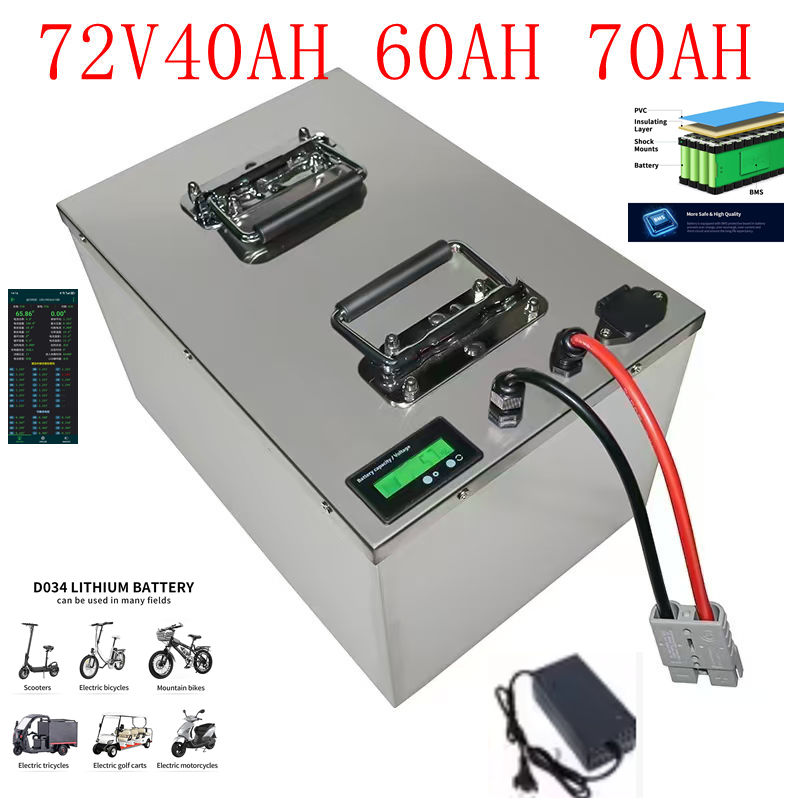 Electric Bicycle Battery 72V 30Ah - ระบบจัดเก็บพลังงานแบตเตอรี่ลิเธียมไอออน 72V Lifepo4 30AH-200AH พร้อม BMS