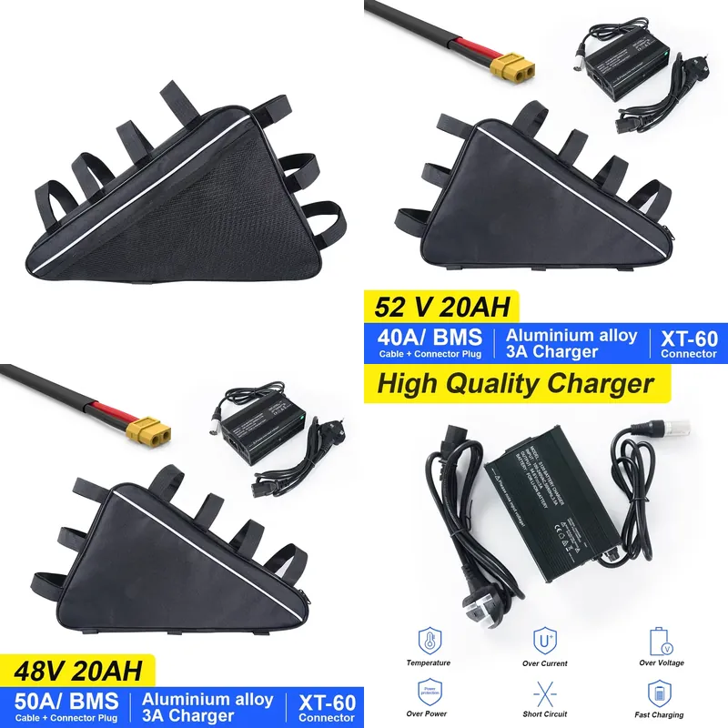 แบตเตอรี่ลิเธียมสำหรับจักรยานไ - Ebike Battery 52V 20Ah Triangle Pack บทวิจารณ์และราคา