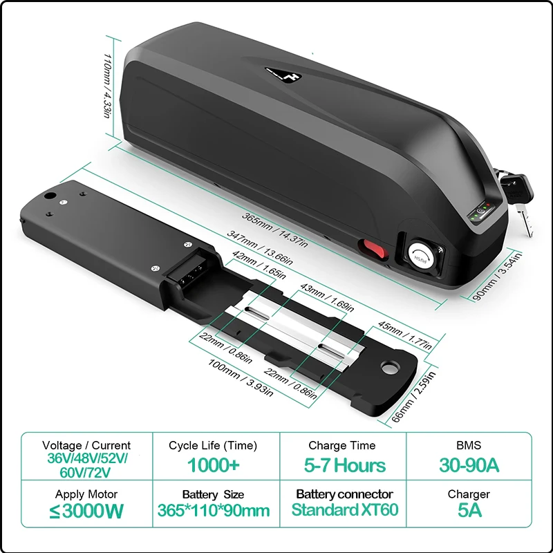 แบตเตอรี่จักรยานไฟฟ้า 72V60V 4 - Ebike Battery 48V 20Ah Hailong บทวิจารณ์และราคา