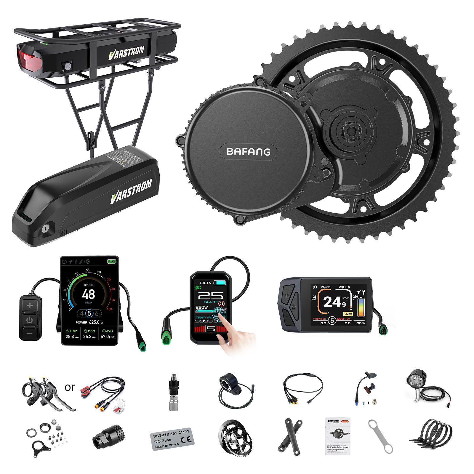 [จัดส่งในสหรัฐฯ] ชุดมอเตอร์ Ba - Bafang Bbs02B 48V 750W Mid Drive Kit บทวิจารณ์และราคา