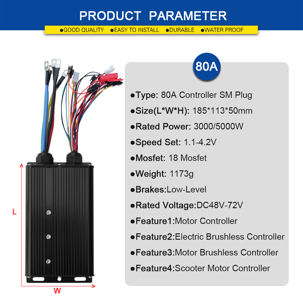 คอนโทรลเลอร์ไซน์เวฟสำหรับจักรย - Sine Wave Controller 48V 72V 80A บทวิจารณ์และราคา